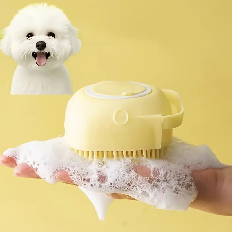 Gentle silicone pet massage brush