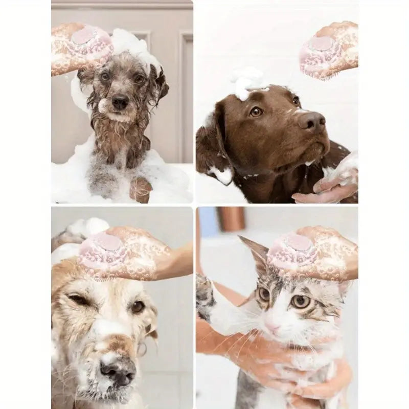 Gentle silicone pet massage brush
