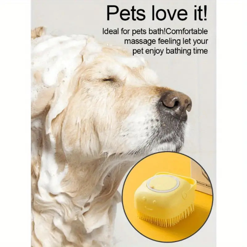 Gentle silicone pet massage brush