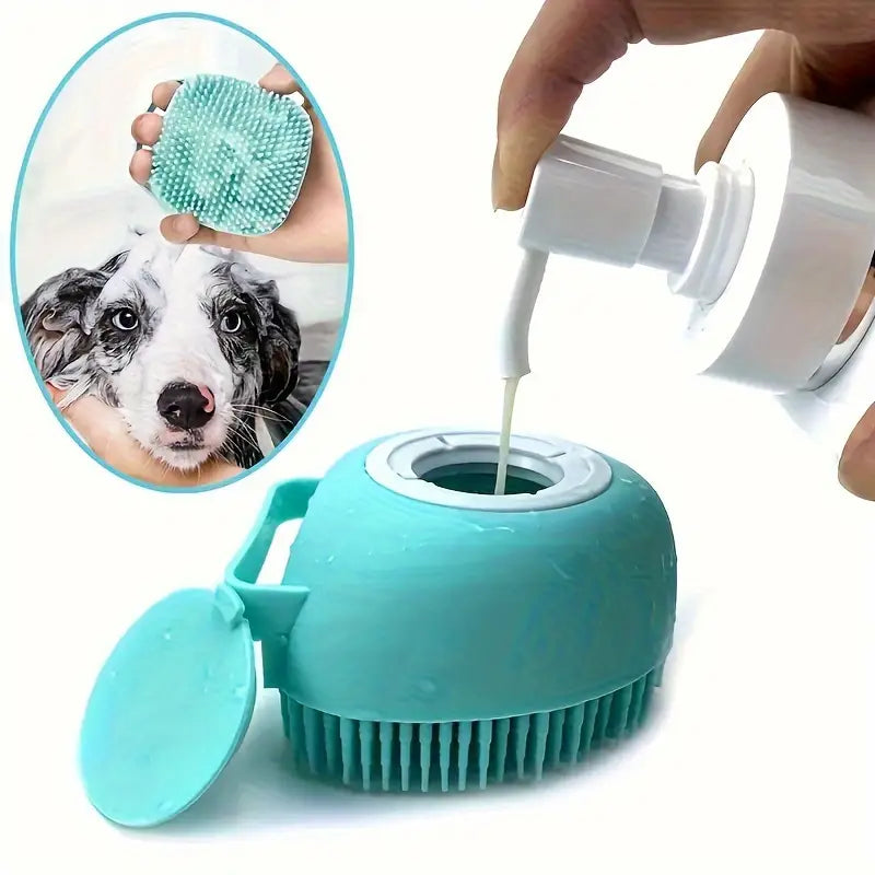 Gentle silicone pet massage brush