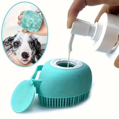 Gentle silicone pet massage brush
