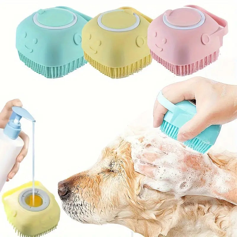 Gentle silicone pet massage brush