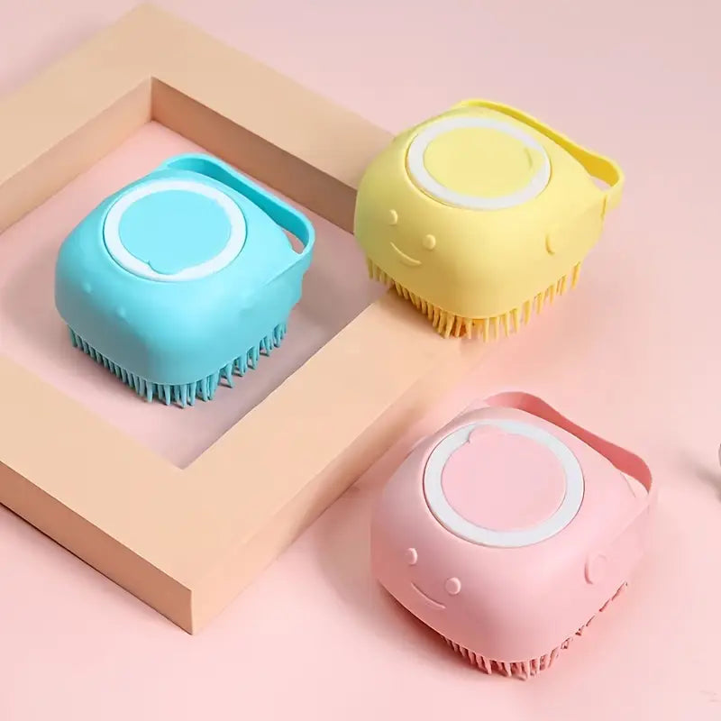 Gentle silicone pet massage brush