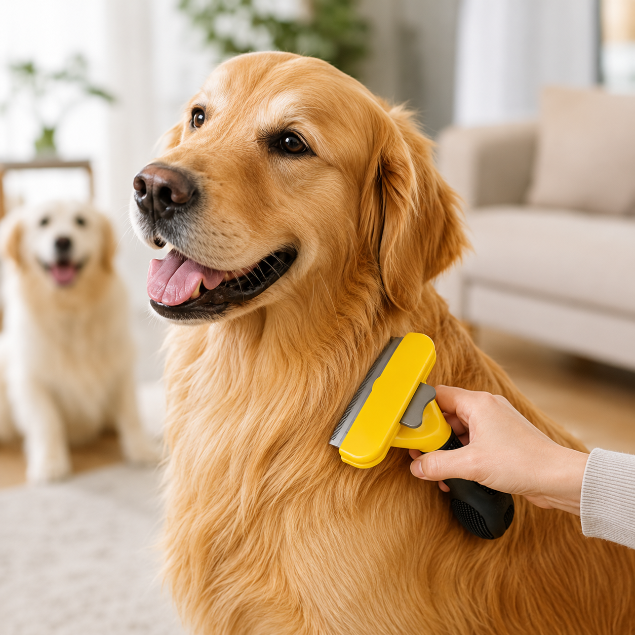 Pet De-shedding Tool & Grooming Brush