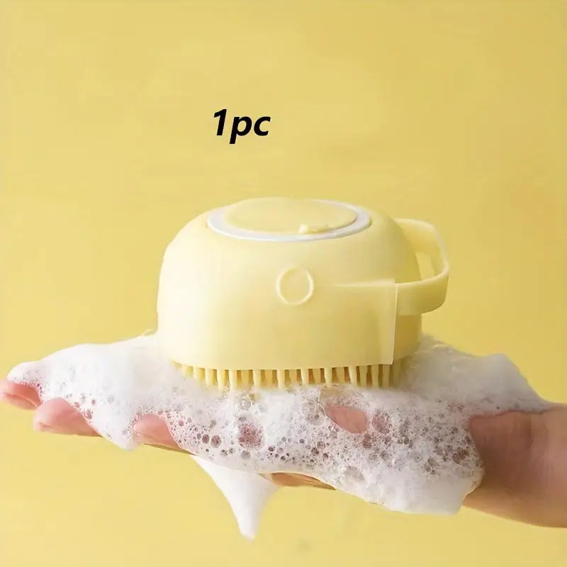 Gentle silicone pet massage brush