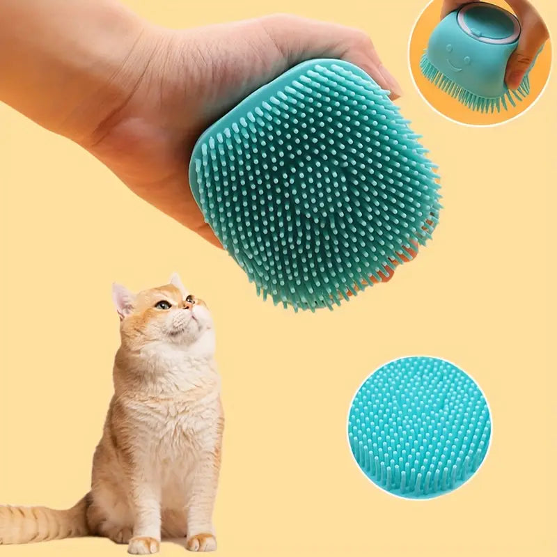 Gentle silicone pet massage brush