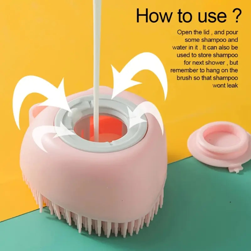 Gentle silicone pet massage brush
