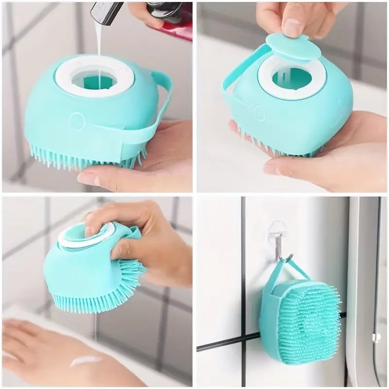 Gentle silicone pet massage brush