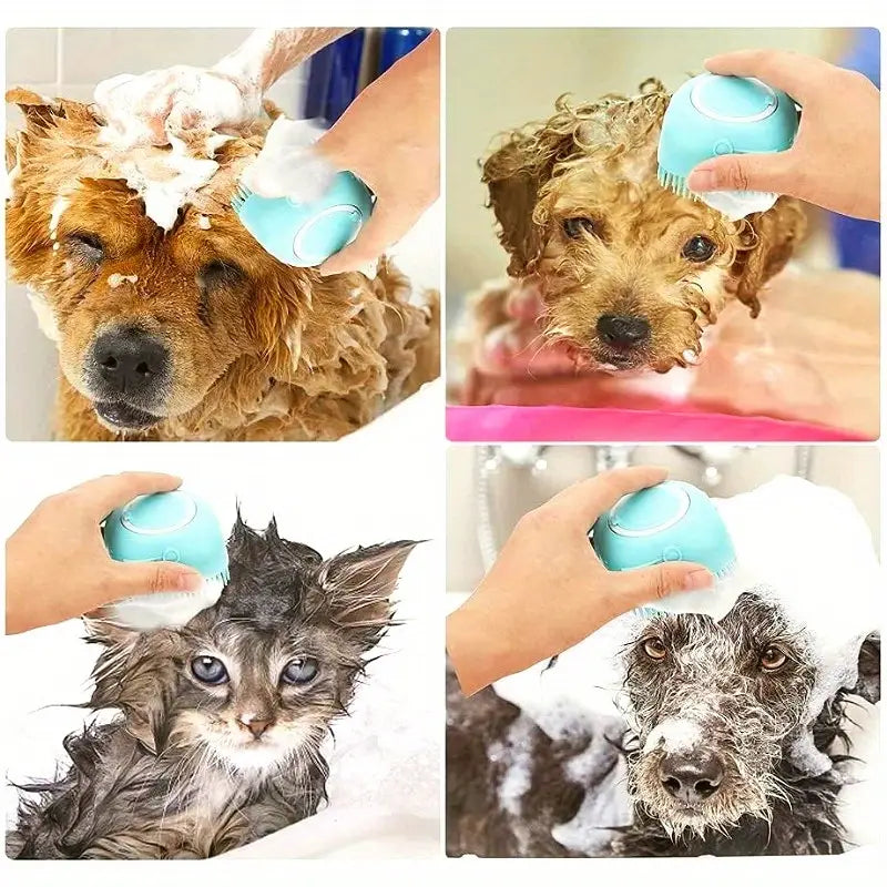 Gentle silicone pet massage brush