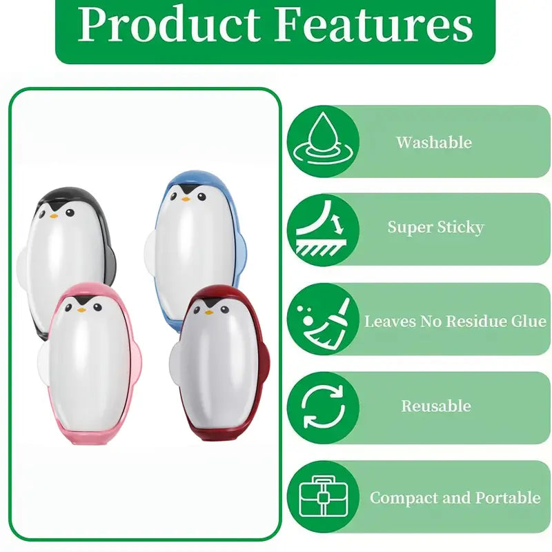 Mini Penguin Pet Hair washable and  reusable Removal Tool