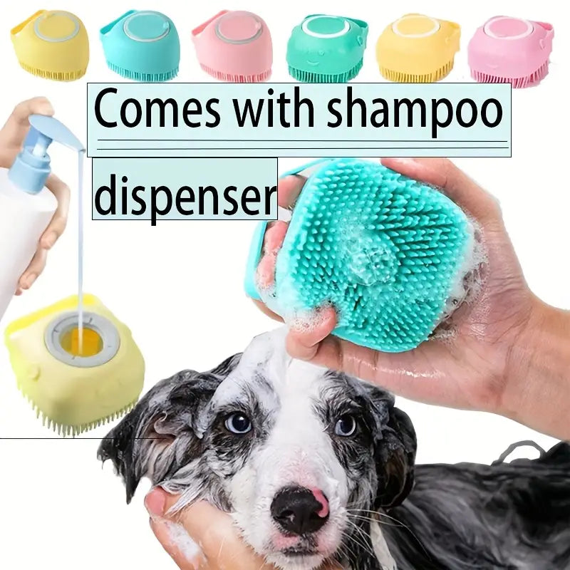 Gentle silicone pet massage brush