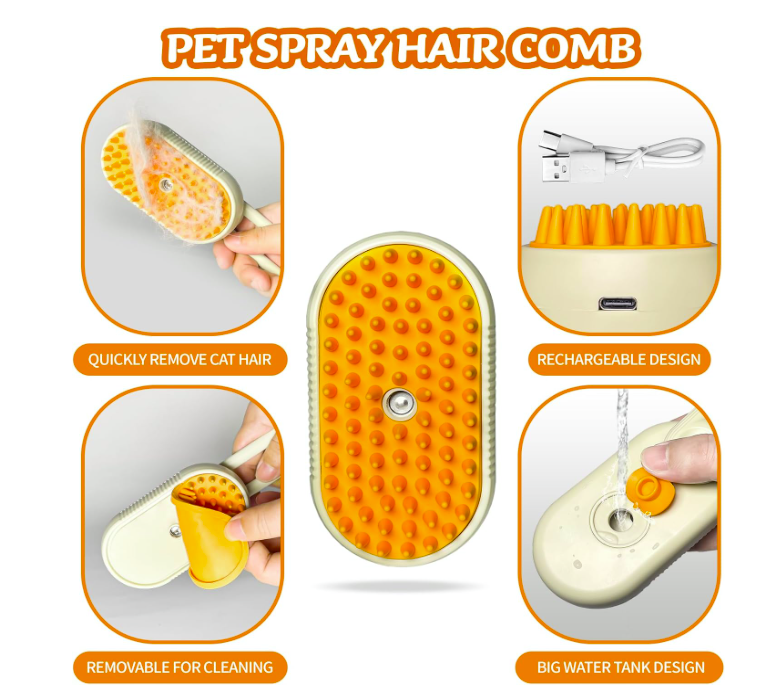 3-in-1 Pet brush cat and dog cleaner