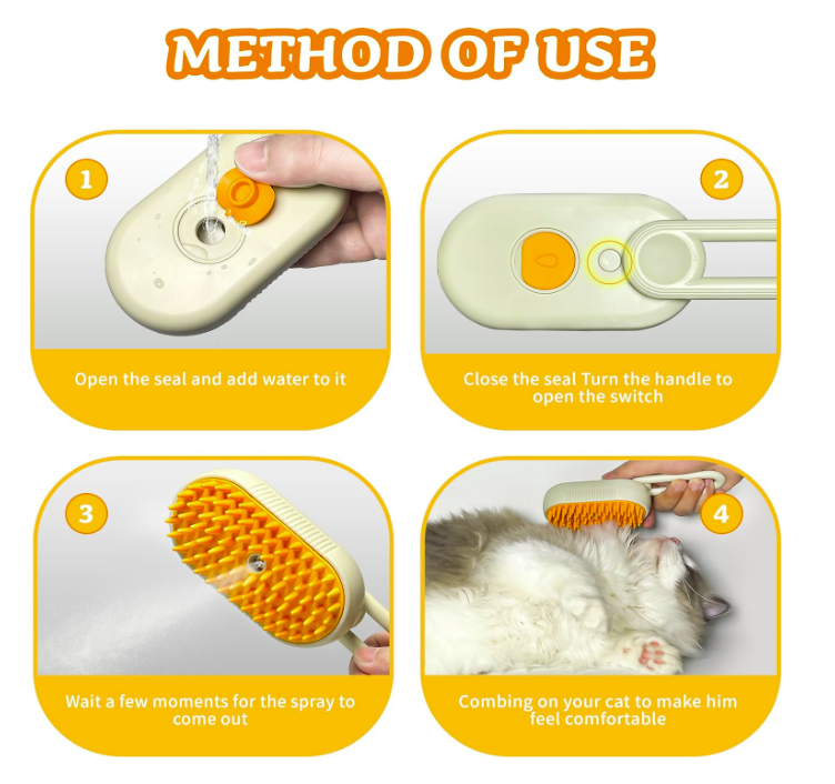 3-in-1 Pet brush cat and dog cleaner