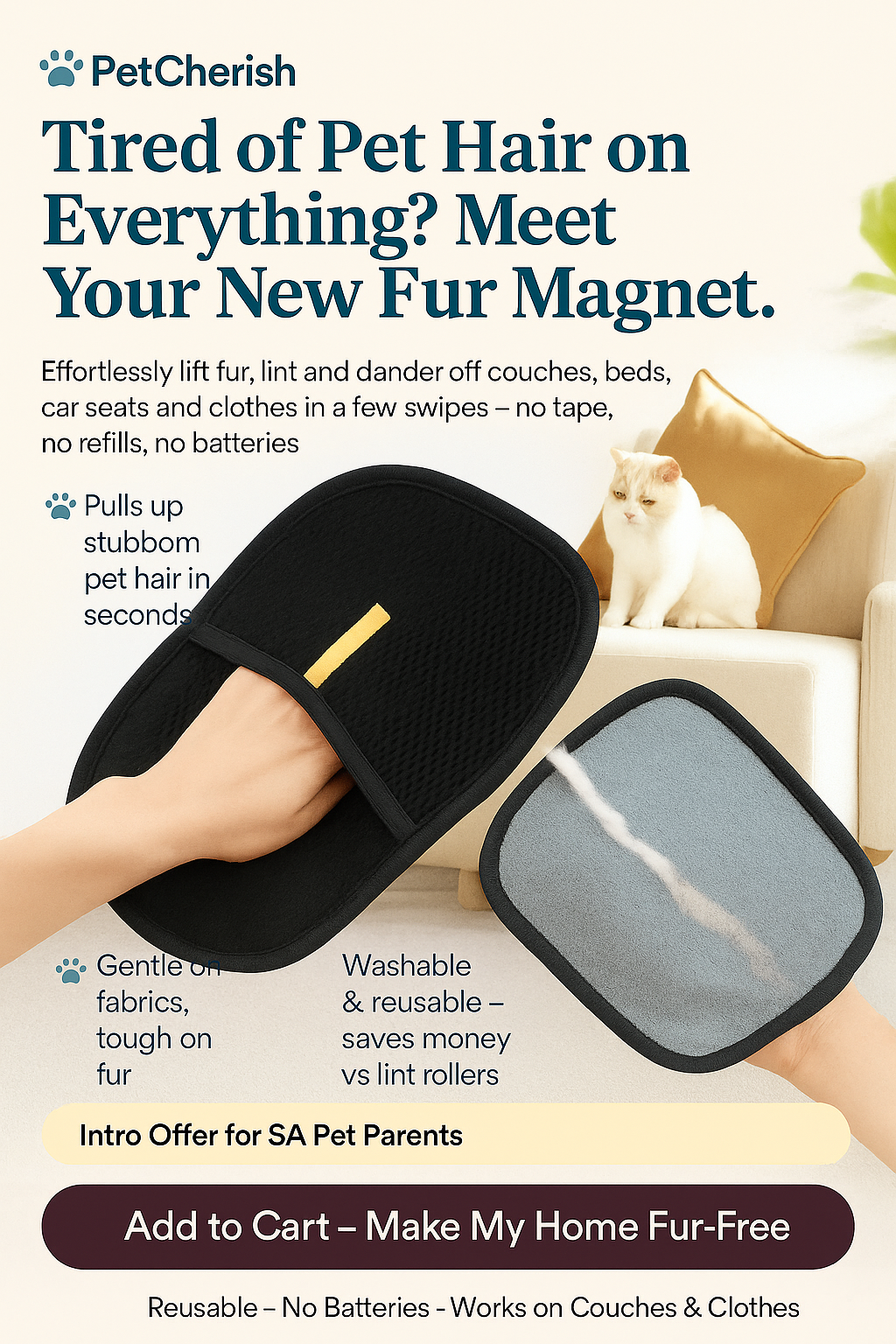 Pet hair glove remover