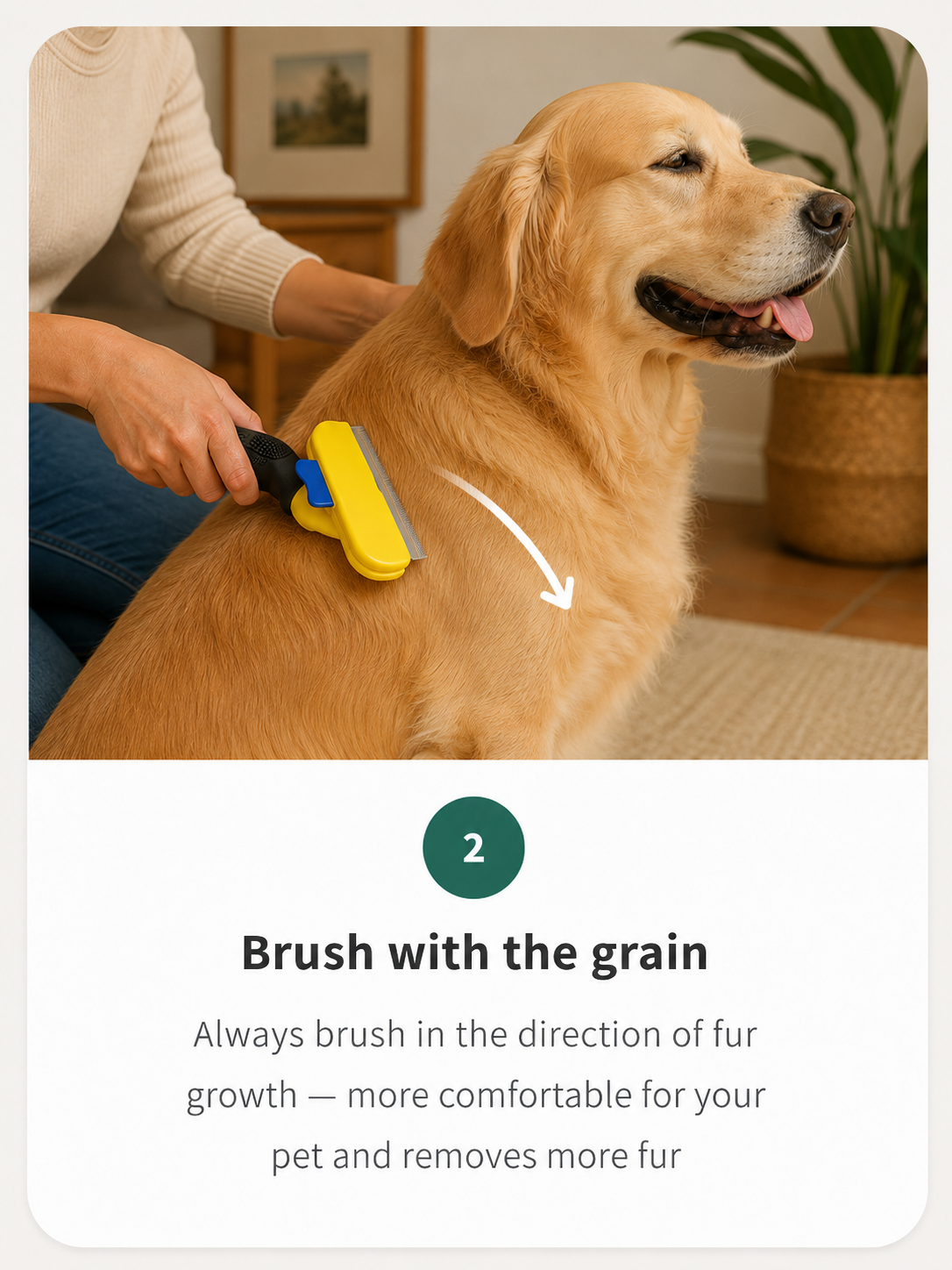 Pet De-shedding Tool & Grooming Brush